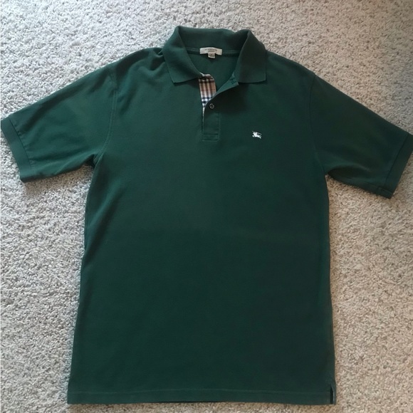 Men’s Burberry London Classic Polo Dark Green Small - Picture 5 of 10